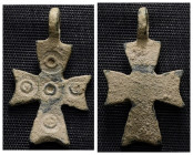 Weight 2,06 gr - Diameter 27 mm. BYZANTINE EMPIRE. BRONZE CROSS.(8th-10th century).Ae. Material : Bronze.