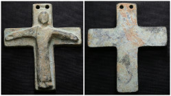 Weight 55,85 gr - Diameter 62 mm. BYZANTINE EMPIRE. BRONZE CROSS.(8th-10th century).Ae. Material : Bronze.