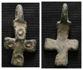 Weight 1,47 gr - Diameter 20 mm. BYZANTINE EMPIRE. BRONZE CROSS.(8th-10th century).Ae. Material : Bronze.