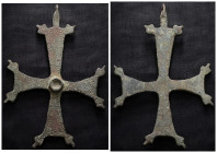 Weight 18,55 gr - Diameter 79 mm. BYZANTINE EMPIRE. BRONZE CROSS.(8th-10th century).Ae. Material : Bronze.