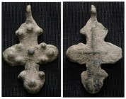 Weight 5,39 gr - Diameter 38 mm. BYZANTINE EMPIRE. BRONZE CROSS.(8th-10th century).Ae. Material : Bronze.