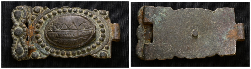 Weight 23,35 gr - Diameter 55 mm. ANCIENT ROMAN BRONZE BUCKLE.(1st-2nd century)....