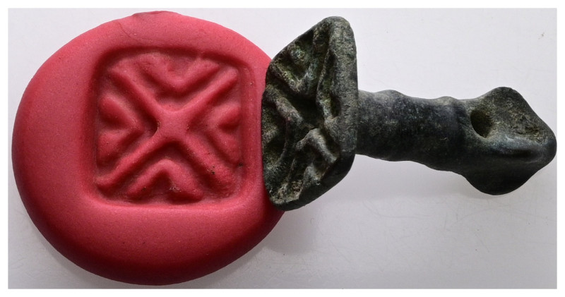 Ancient Bronze Seal. Weight 16,78 gr - Diameter 32 mm.