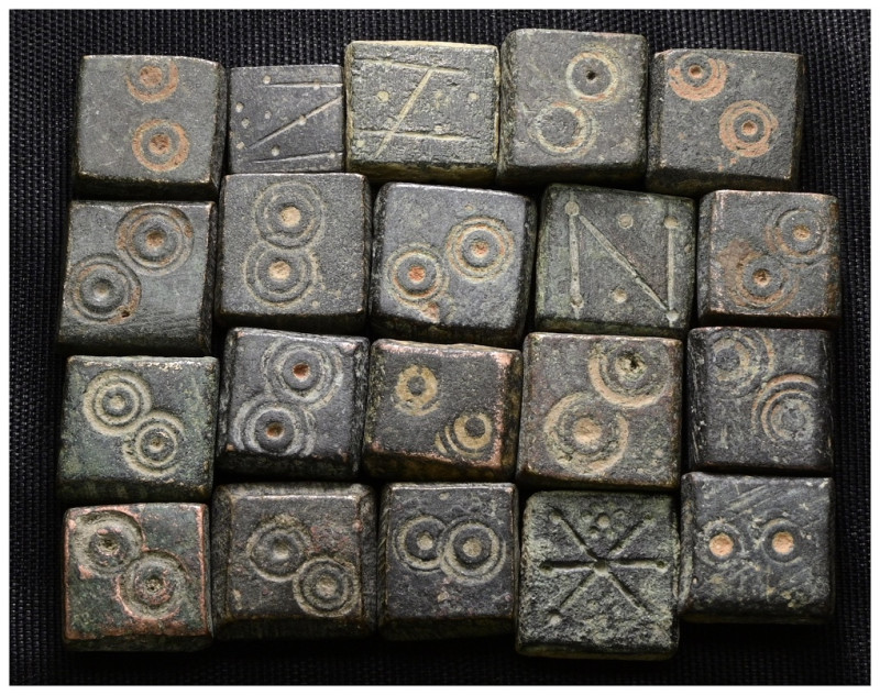 BYZANTINE BRONZE WEIGHTS.(Circa 6th-9th century). 20 pieces, sold as seen. No re...