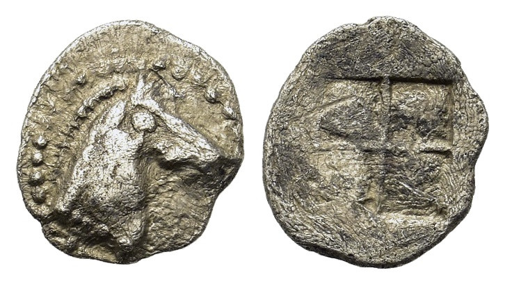 Thraco-Macedonian Region. Uncertain. 5th century BC. AR Hemiobol (4,2mm, 0.3g). ...