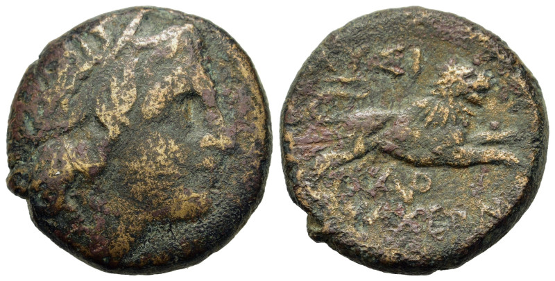 Thrace, Lysimacheia, c. 309-281/79 BC. Æ (23mm, 14g). Diademed head of Lysimacho...