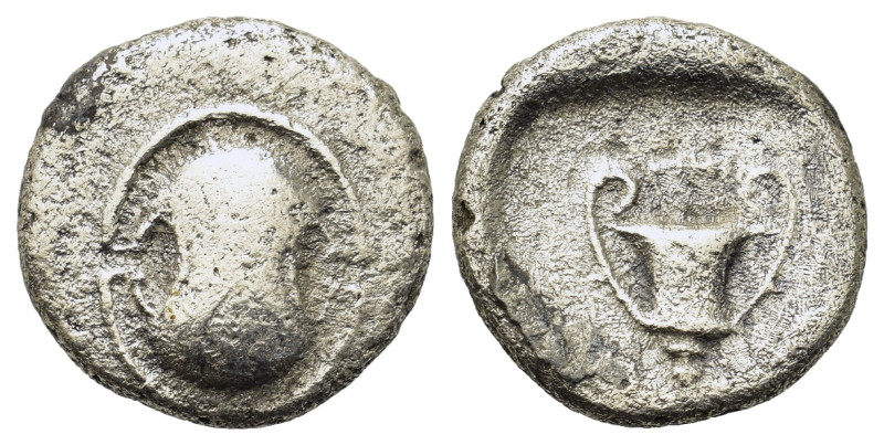 Boeotia, Federal Coinage. AR Hemidrachm (13,4mm, 2.3g). Thebes, struck under the...