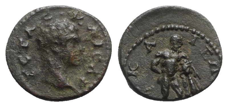 Geta (209-211). Bithynia, Nicaea. Æ (14mm, 2.03g, 6h). Bare head r. R/ Herakles ...