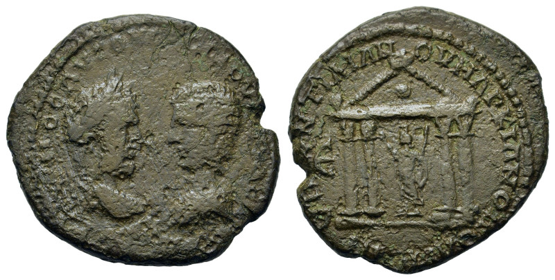 Caracalla with Julia Domna (198-217). Moesia, Inferior, Marcianopolis. Æ Pentass...