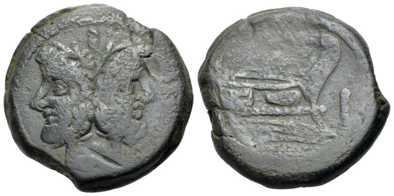 Anonymous after 211 BC. Æ As (32mm, 28.27g). Laureate head of Janus. R/ Prow of ...