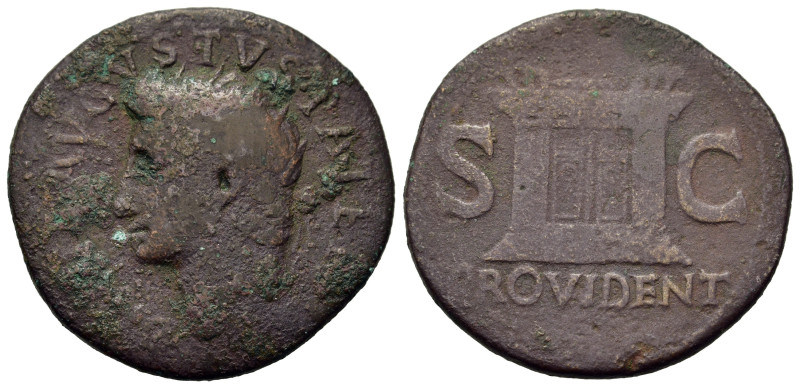 Divus Augustus (died 14). Æ Dupondius (29,3mm, 9.8g). Rome, AD 31-37. Radiate he...