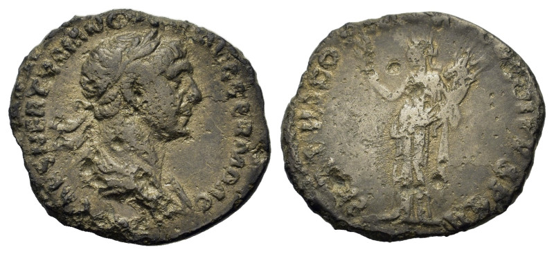 Trajan (98-117). Fourrée Denarius (9,2mm, 2.3g). Rome, AD 116. Laureate and drap...