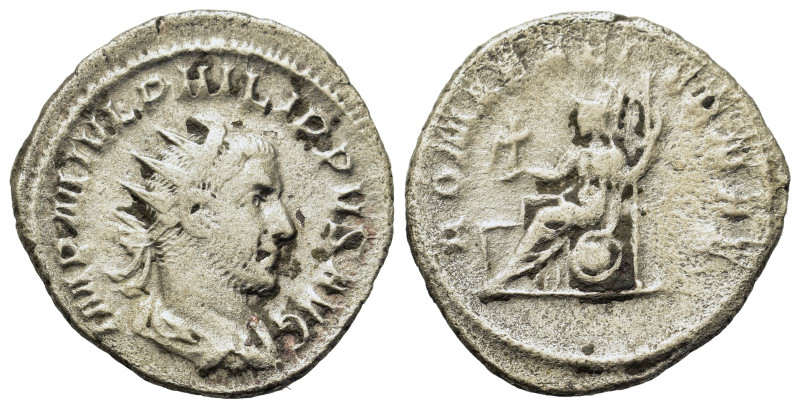 Philip I (244-249). AR Antoninianus (21,4mm, 3.8g). Rome, AD 246-247. Radiate, d...