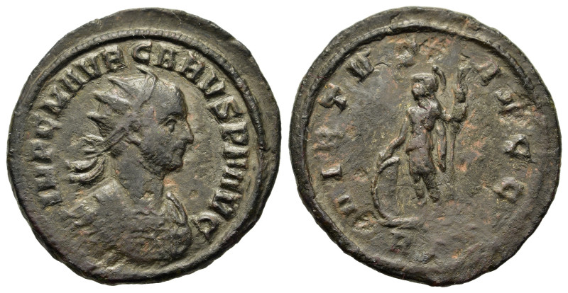 Carus (282-283). Æ Antoninianus (21,8mm, 3.7g). Rome. Radiate, cuirassed bust r....