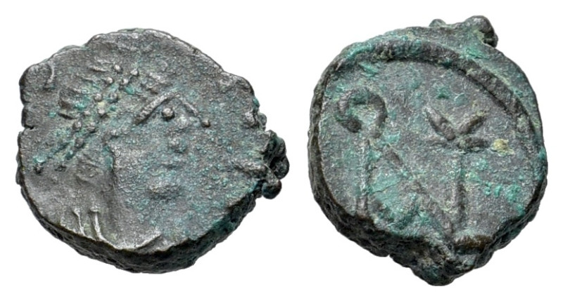 Anastasius I (491-518). Æ Nummus (9mm, 0.65g, 9h). Constantinople, 491-498. Diad...