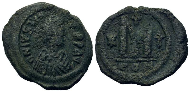 Justinianus I (527-565). Æ 40 Nummi (15,4mm, 12.9g). Constantinople, AD 527. R/ ...