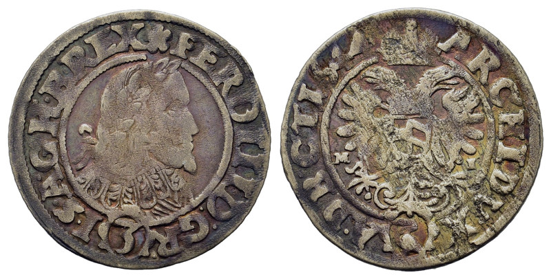 Austria. Ferdinand III (1637-1657). AR 3 Kreuzer 1644 (20,6mm, 1.5g). Rare.