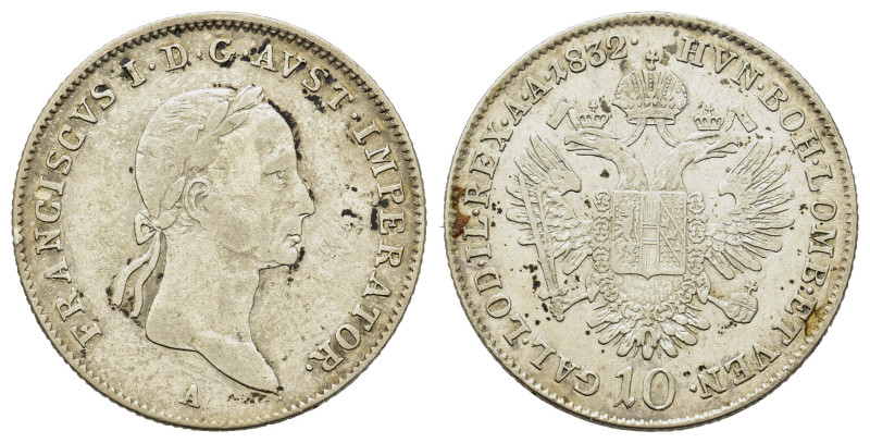 Austria. Franciscus I (1806-1835). AR 10 Kreuzer 1832 A (22,7mm, 3.8g). KM 2136....