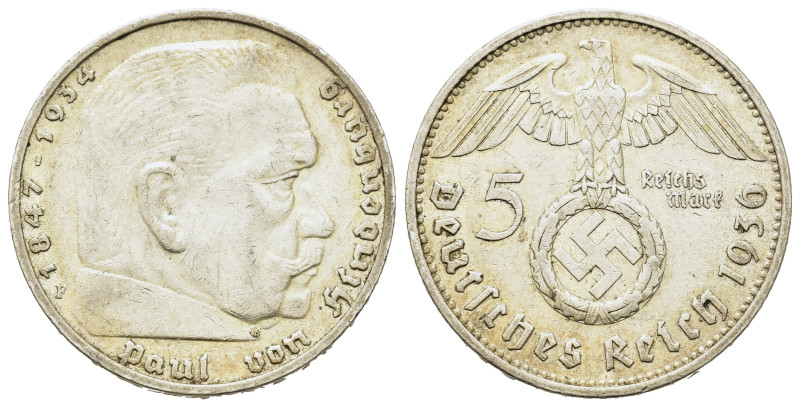 Germany. Third Reich (1933-1945). AR 5 Reichsmark 1936 (29mm, 13.8g). KM 86.