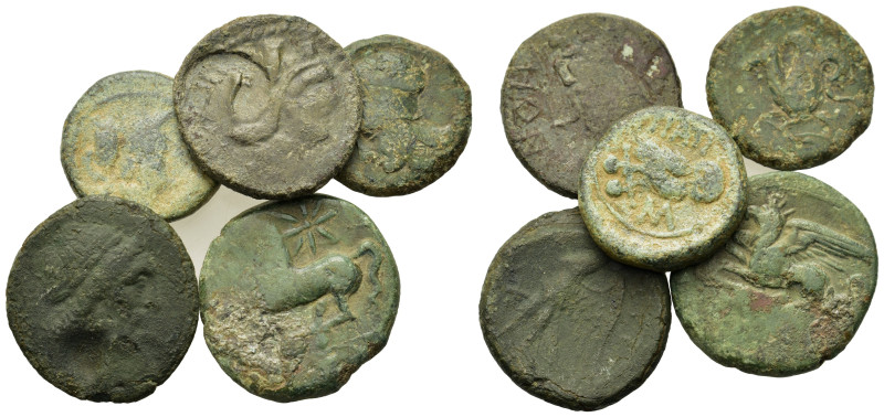 Lot of 5 Greek Æ coins, to be catalog. Lot sold as is, no return.