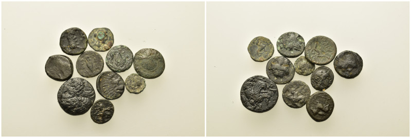 Lot of 10 Greek Æ coins, to be catalog. Lot sold as is, no return.