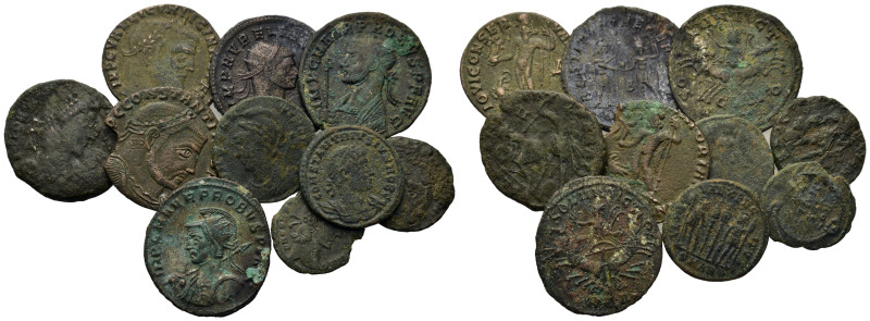 Lot of 10 Roman Imperial Æ coins, to be catalog. Lot sold as is, no return.