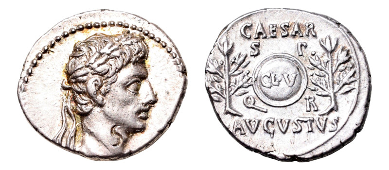 Octavian as Augustus (27 BC-AD 14) AR-Denarius (17.8 mm, 3.61 g, 5h). Spanish (C...