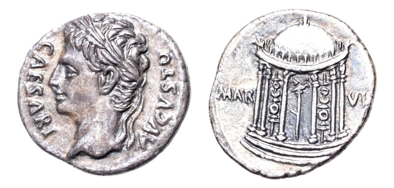 Octavian as Augustus (27 BC-AD 14) AR-Denarius (18.3 mm, 3.37 g, 6h). Uncertain ...