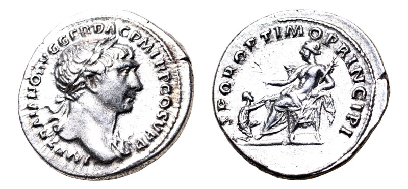 Trajan (AD 98-117) AR-Denarius (19mm, 3.34 g, 7h). Rome mint, Struck circa AD 10...