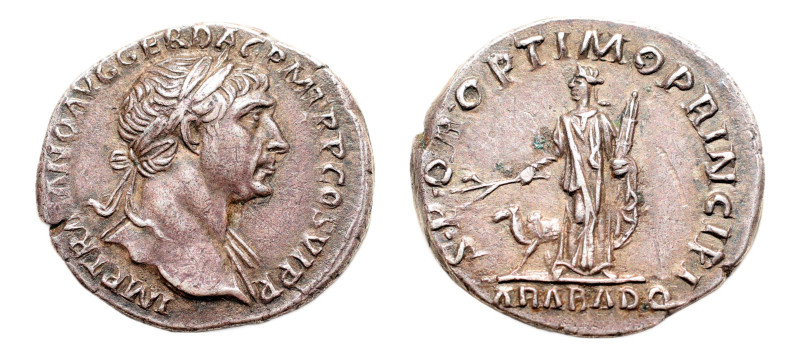 Trajan (AD 98-117) AR-Denarius (18.5mm, 3.07 g, 6h). Rome mint, Struck circa AD ...