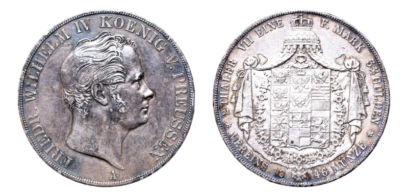 German States, Prussia (Kingdom), Friedrich Wilhelm IV (1840-1861) AR-Double Tha...