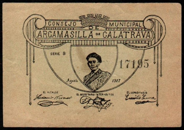 Argamasilla de Calatrava, Ciudad Real. Consejo Municipal. Agosto de 1937. 50 cén...