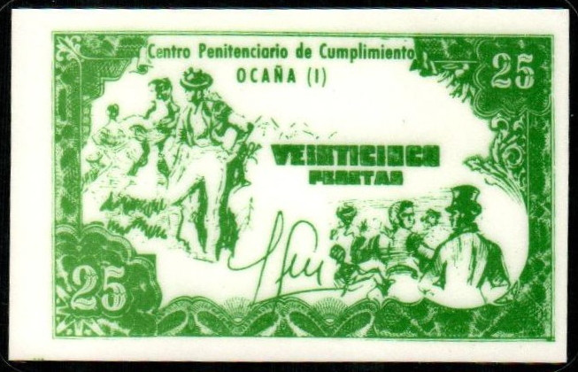 Ocaña, Toledo. Centro penitenciario Ocaña. 25 pesetas. Sin serie. Plastificado. ...