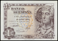 1 Peseta. 19 Junio 1948. Dama de Elche. Sin serie. (Arruguitas). Ed-457. SC-.