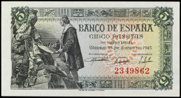 5 Pesetas. 15 Junio 1945. Capitulaciones de Santa Fe. Sin Serie. Ed-449. SC.