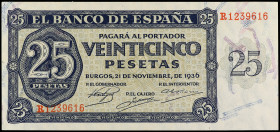 25 Pesetas. 21 Noviembre 1936. Serie R. Ed-419a. SC-.