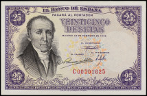 25 Pesetas. 19 Febrero 1946. Flórez Estrada. Serie C. Ed-450a. EBC+.