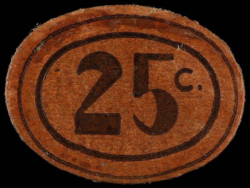 25 Cèntims. 19 Març 1937. Aj. de CASTELLAR DEL VALLES. Cartón redondo. Con inscr...