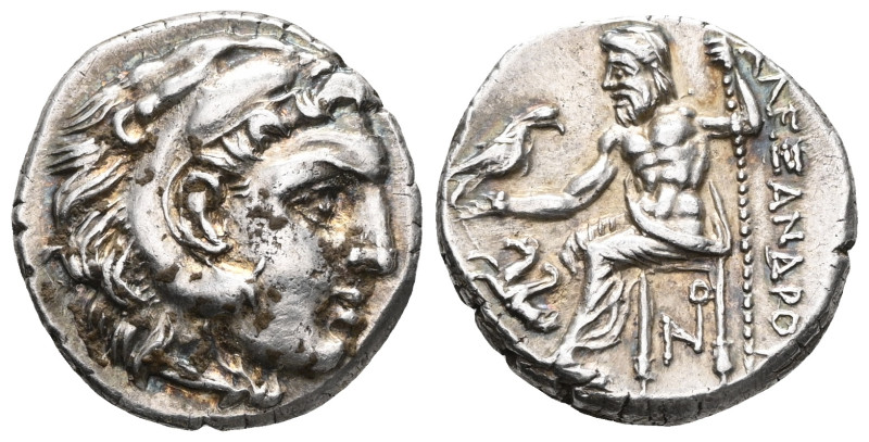 Greek Coins , Alexander III type. Circa 3rd - 2nd century BC. Celticised head of...