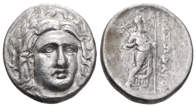 Caria. Satraps of Caria. Maussolos 377-352 BC. Drachm AR Laureate head of Apollo...