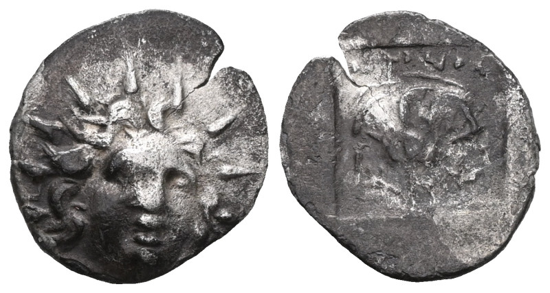 ISLANDS off CARIA, Rhodos. Rhodes . Circa 125-88 BC. AR Hemidrachm . ‘Plinthopho...