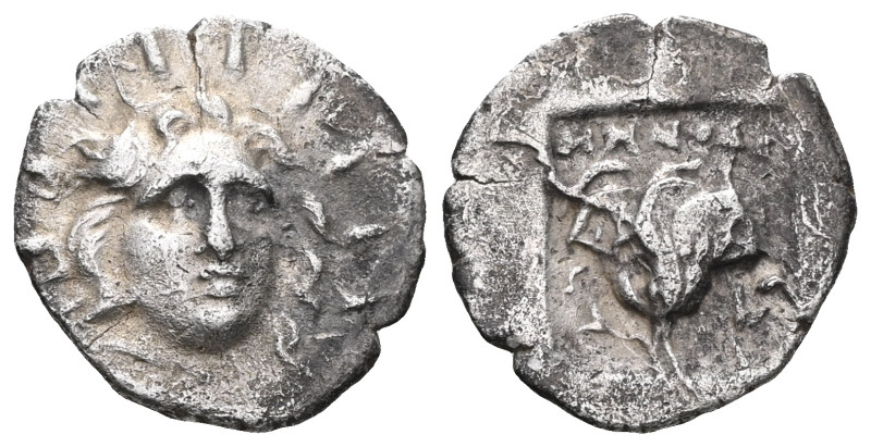 ISLANDS off CARIA, Rhodos. Rhodes . Circa 125-88 BC. AR Hemidrachm . ‘Plinthopho...