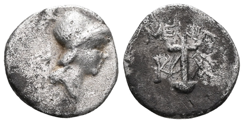 Greek CARIA. Kaunos. (Circa 166-100 BC). Uncertain, magistrate. AR Hemidrachm. O...