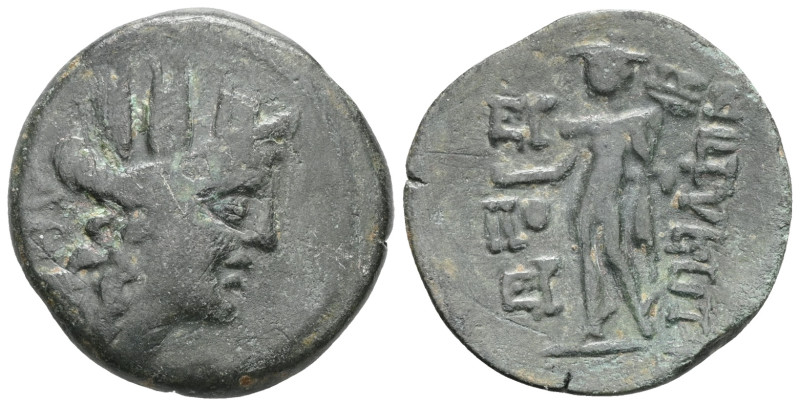 Greek Cilicia, Korykos, AE , 1st cent. BC . Obv: Turreted head of Tyche right; A...