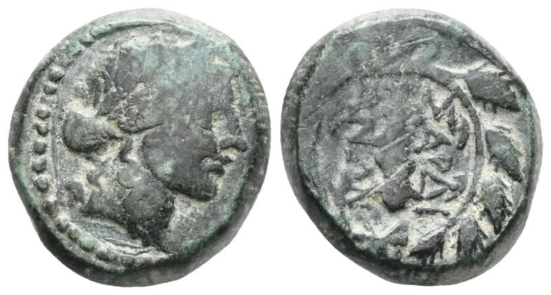 Greek Lydia, Sardes, AE. Obv: Laureate head of Apollo right Rev: ΣΑΡΔΙ/ΑΝΩΝ, clu...