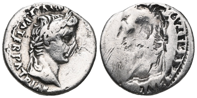 Augustus (27 BC-AD 14). AR denarius. Lugdunum, 2 BC-AD 14. CAESAR AVGVSTVS DIVI ...