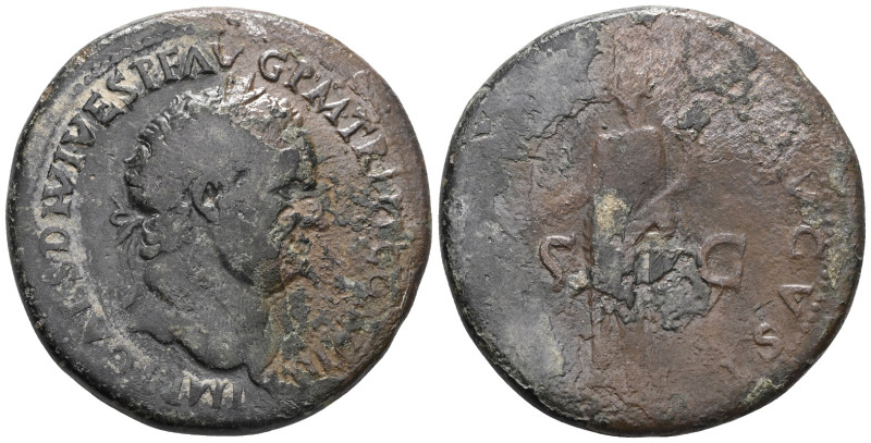 ROMAN IMPERIAL VESPASIAN, A.D. 69-79. AE Sestertius , Rome Mint, A.D. 71. RIC-24...