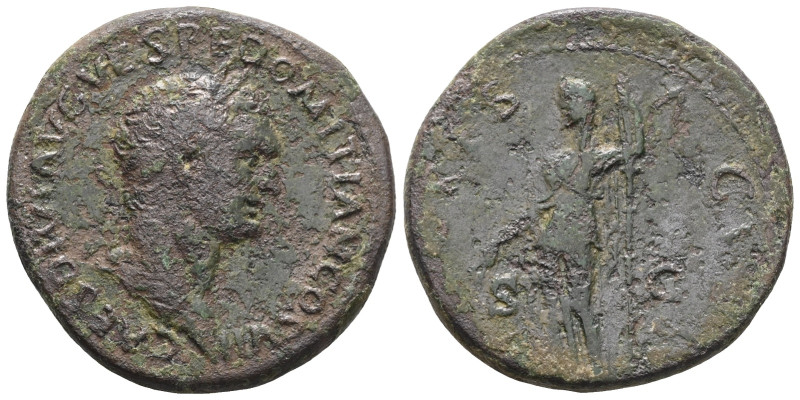 Roman coins, imperial period, Domitian, 81-96 Sestertius, as Caesar, COS VII = 8...