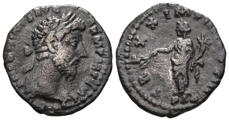 Marcus Aurelius-161-180 - as Augustus 161-180. Denarius , Rome 166/167 AD. Av.: ...