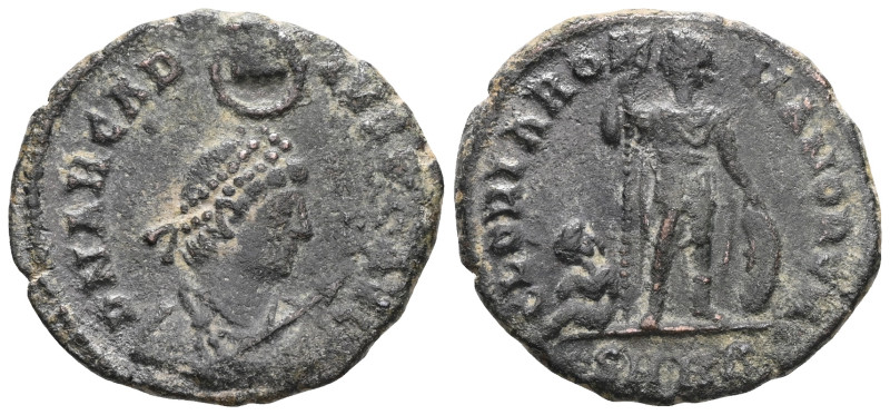 Roman Imperial , Arcadius (383-408). AE, Nummus. (Bronze) Cyzicus. Obv: D N ARCA...